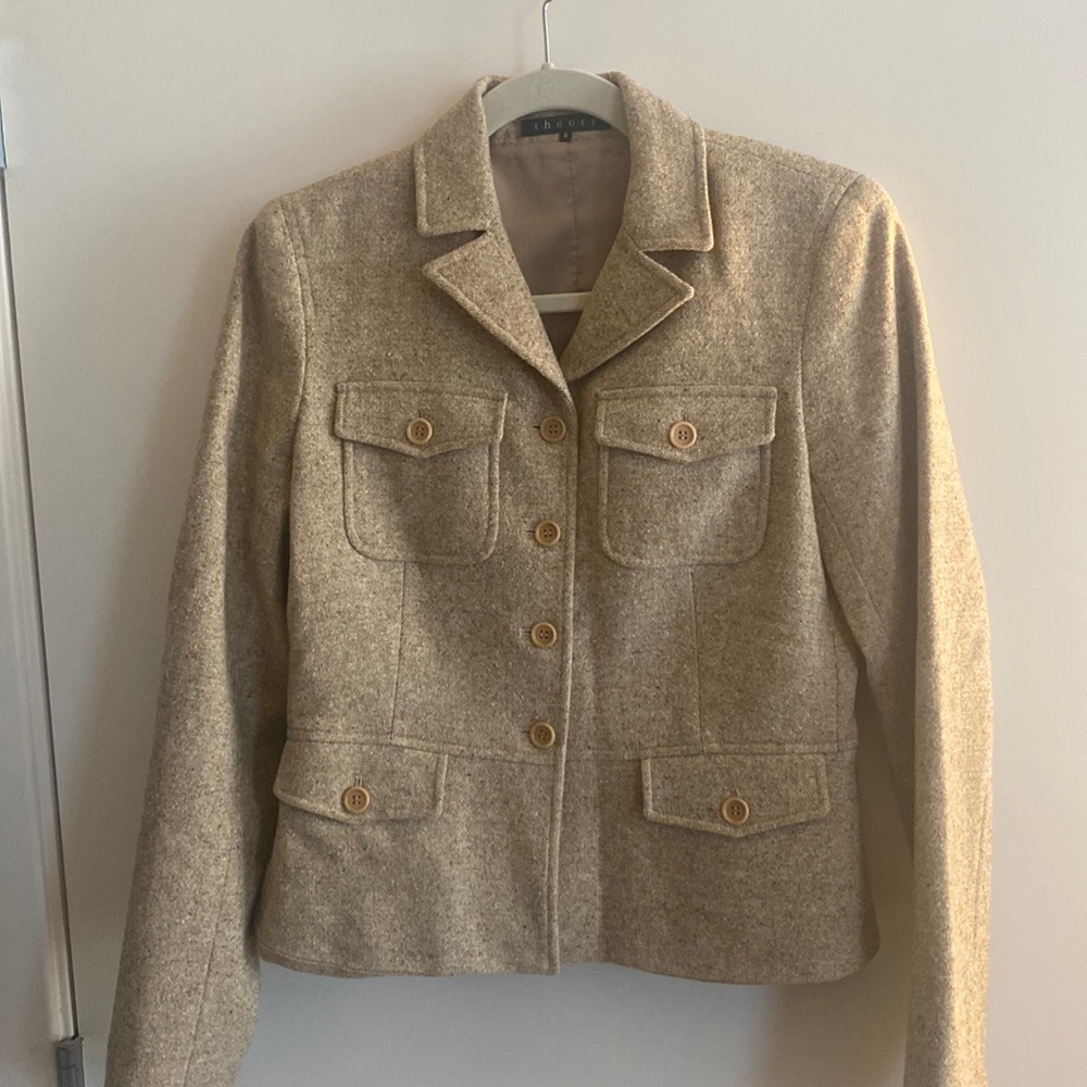 Theory Tan Tweed Blazer 8